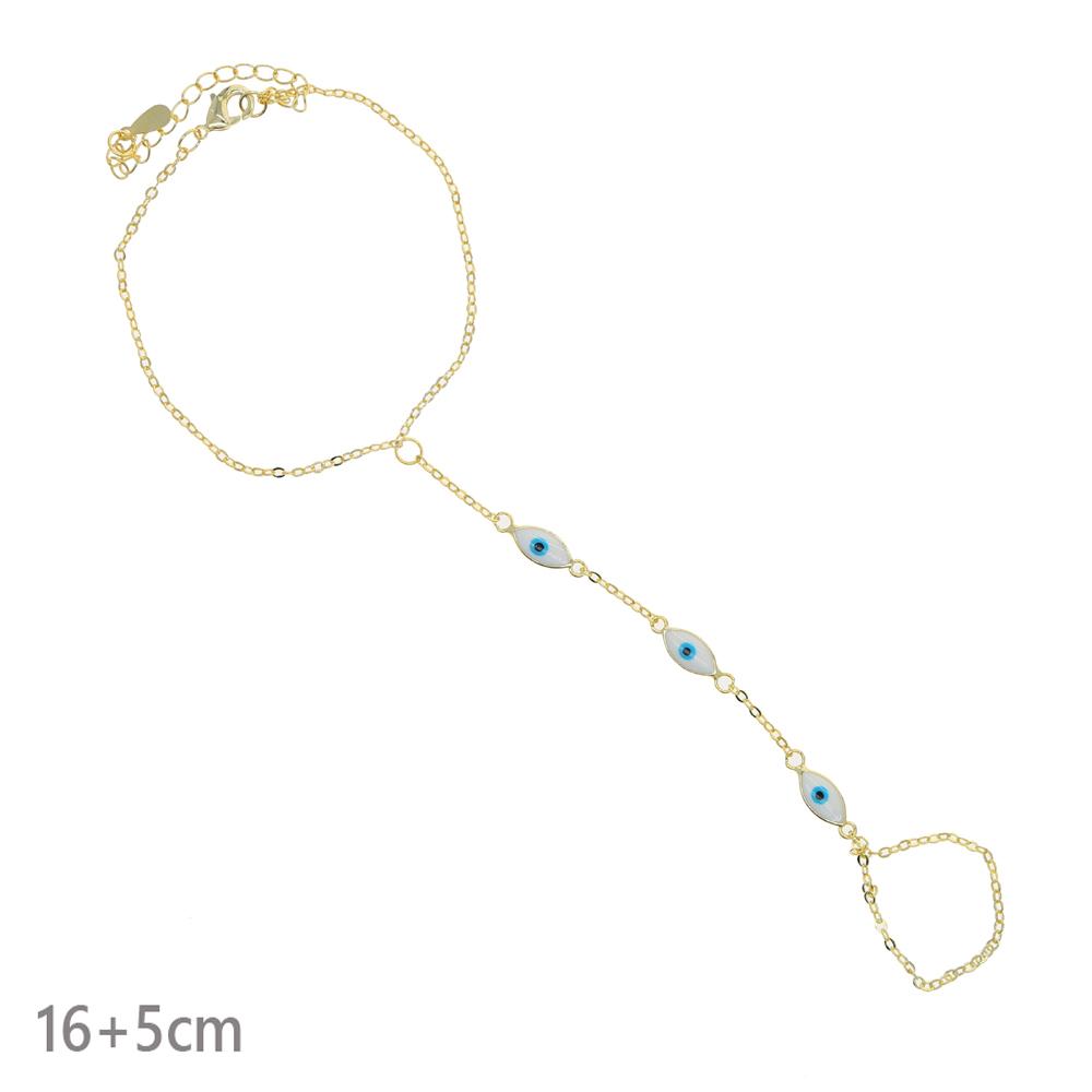 

New Micro Pave Clear CZ Tassel Hand Chain Bracelet Gold Color With Round CZ Station Double Chain Fashion Women Jewelry As Pic