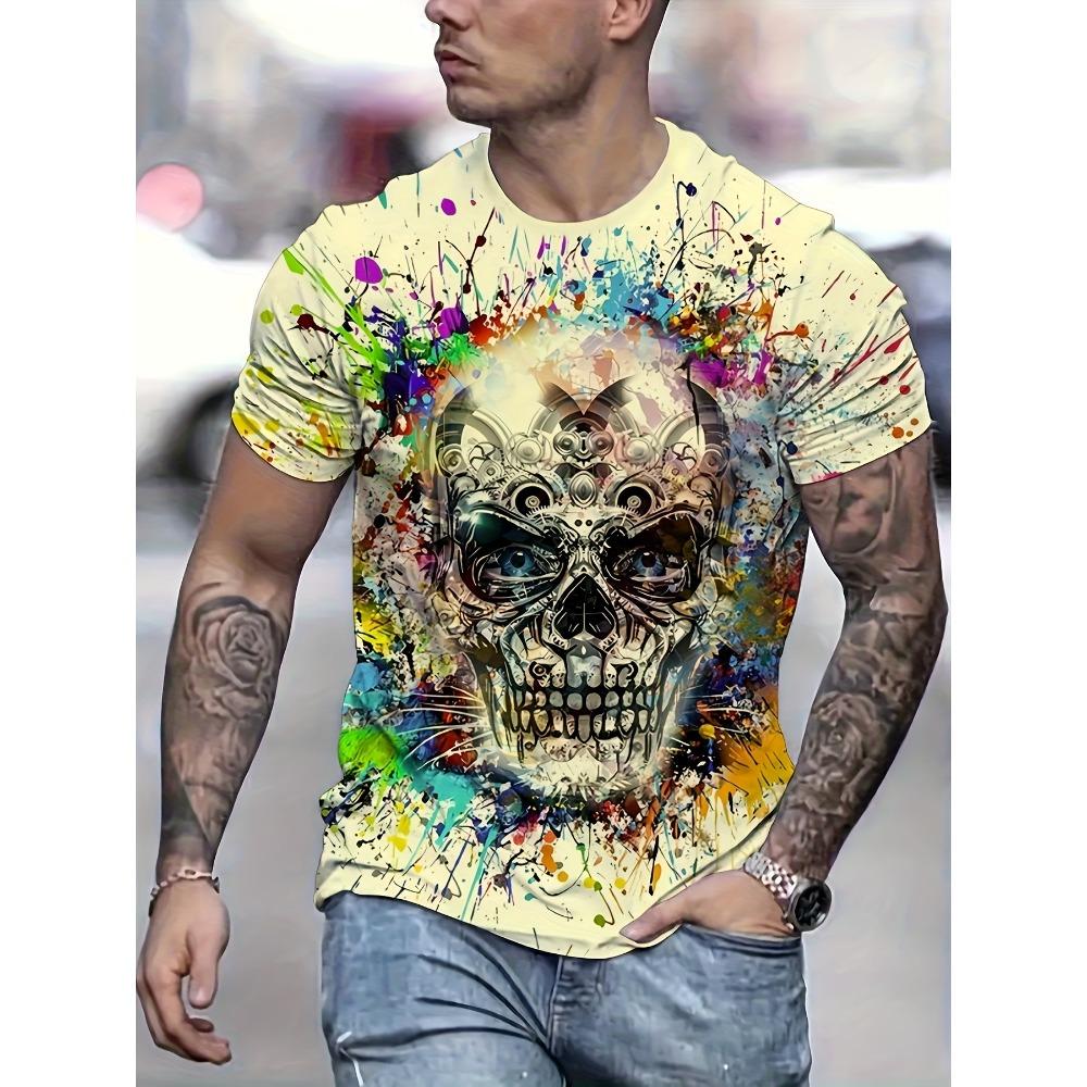 New Men's Fashion 3D Printed Summer Skull T-shirt Casual and Comfortable Street T-shirt Cool Design T-shirt as a Gift PLUS SIZE