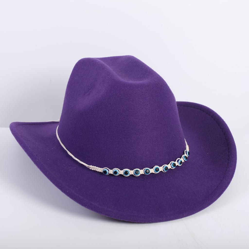 Beliebte europäische und amerikanische Mode OL-Stil einfarbiger Cowboyhut Herren und Damen High-End Zylinder Jazzhut Filzhut