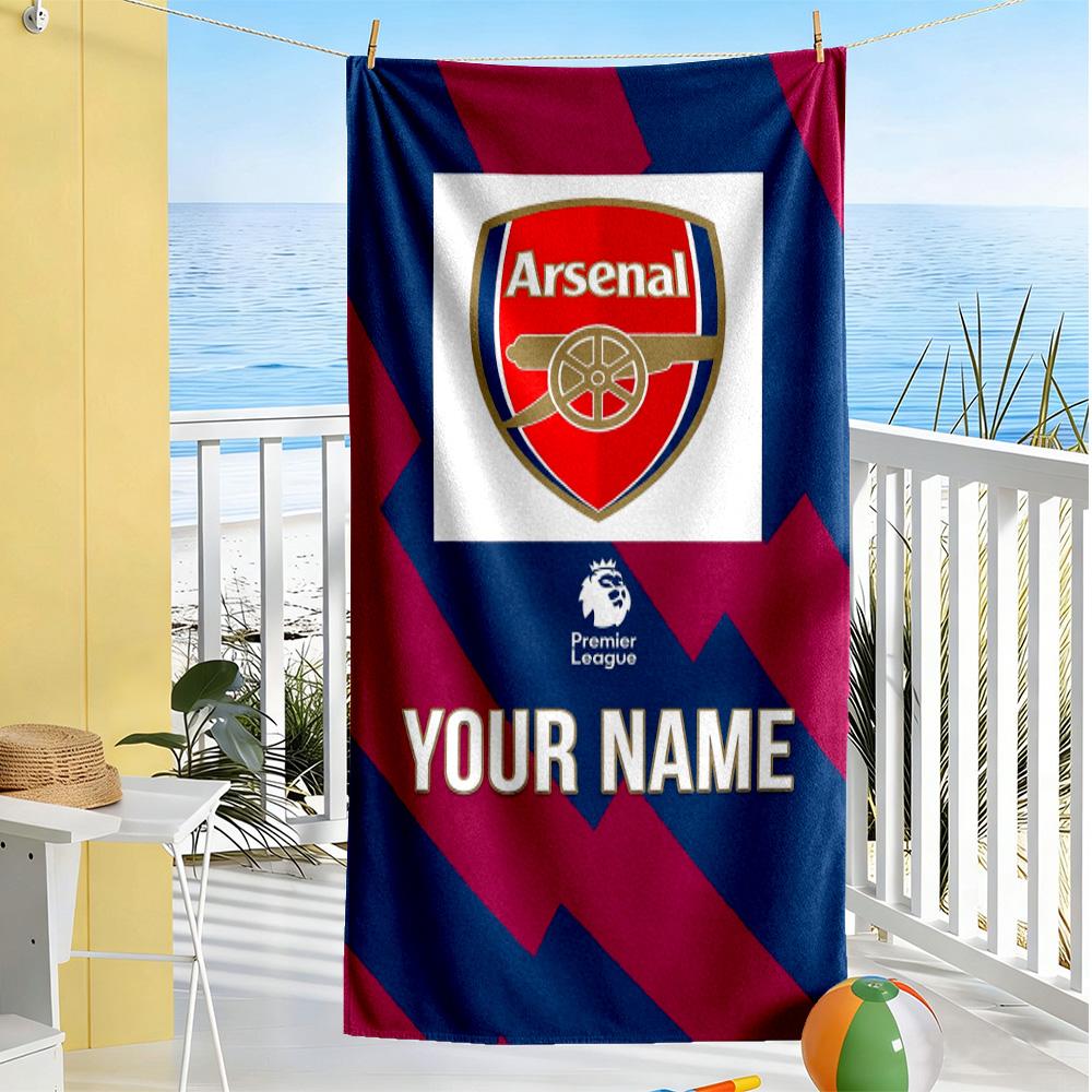 Arsenal F.c. Personalized Name Beach Towel Soft Durable Quick-Dry