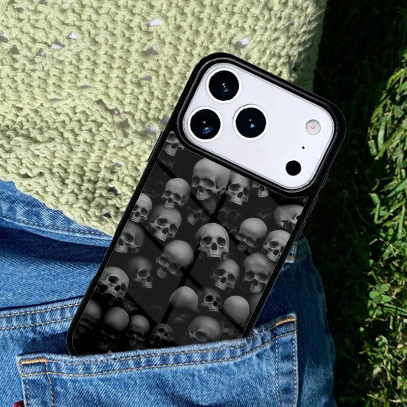 Cool Skull Gothic Phone Case Cover for IPhone 11 12 13 14 15 16e 17 Pro Max Coque for IPhone 17 Air