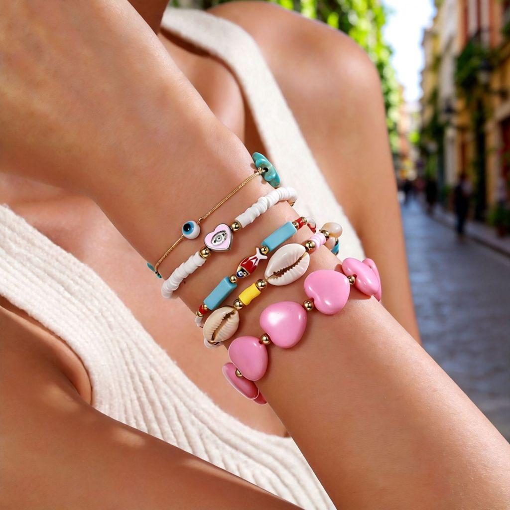 Bohemia Beach Style Turquoise Shell Bead Bracelet Handmade Gift For Men Women