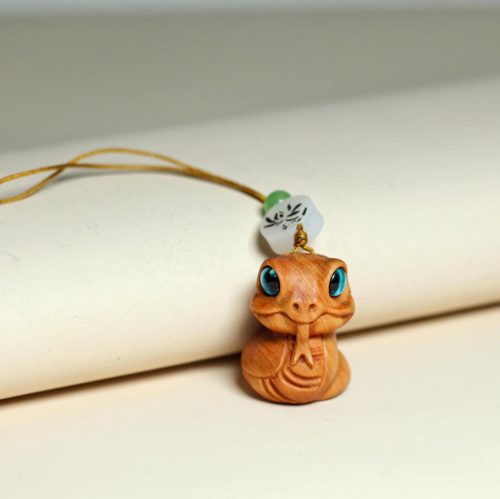 Miniatur Holz Tierkreiszeichen Schlange Figuren Niedliche Tier Schlüsselanhänger Anhänger Büro Schreibtisch Zuhause Dekor Geburtstag Geschenk Kinder Event Souvenir
