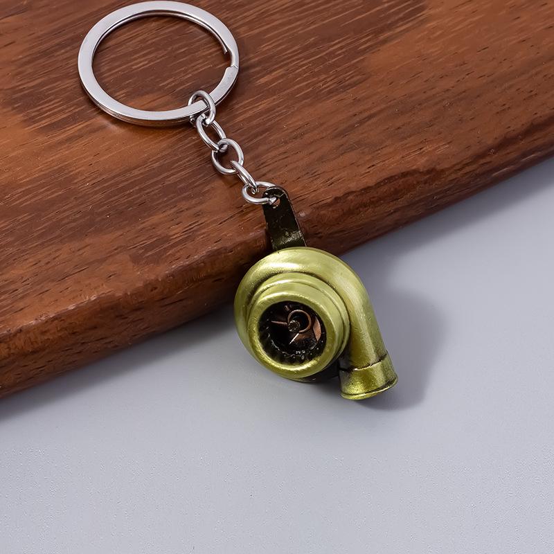 Rotating Turbocharger Blower Keychain: Creative Metal Pendant Gift