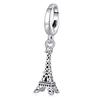 Silver Eiffel Tower Charm with Clasp Beads 925 Silver