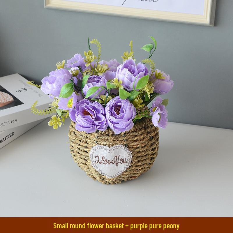 Handcrafted Willow Wicker Flower Basket for Dried Arrangements and Succulents