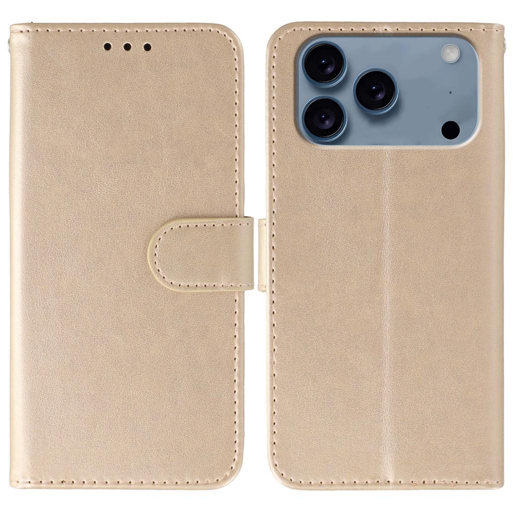 For iPhone 17 Pro Max Case PU Leather Flip Wallet Phone Cover with Strap
