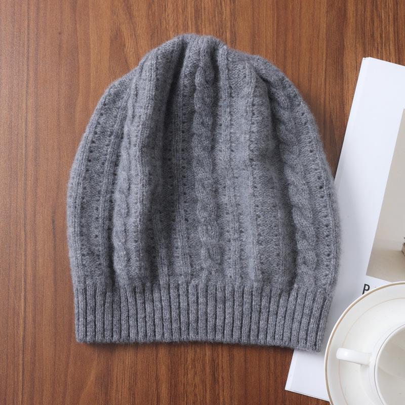 Chapeau en tricot 100% laine chaude unisexe pour l'automne et l'hiver - Casquette décontractée, anti-froid, polyvalente, ample pour l'extérieur