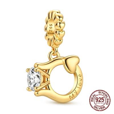 Goldene Ring-Anhänger Kupfer Hängende Anhänger Passend für Armreif Armband Halskette DIY Schmuck