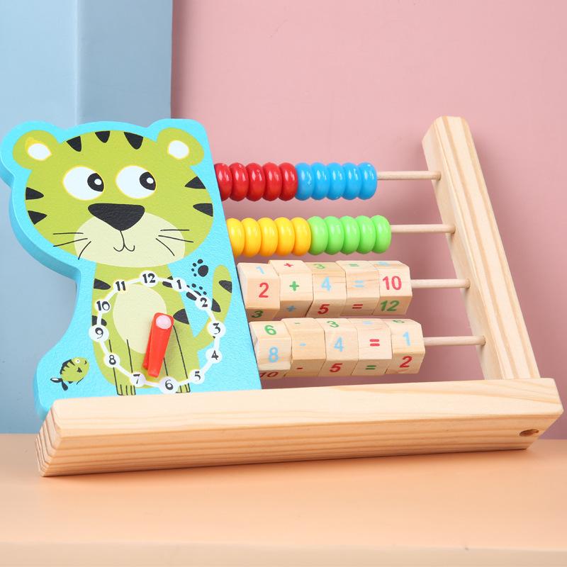 

Wooden Multifunctional Animal Clock Calculation Stand Children s Time Cognition Mathematical Operation Enlightenment Early Education Toys