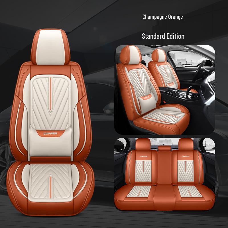 Ganzjahres-Vollleder-Sitzbezug: Bequem, Atmungsaktiv, Universelle Passform.