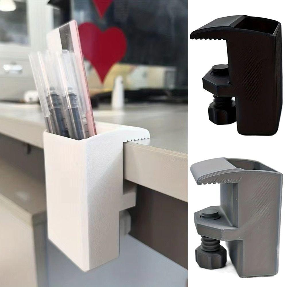 10-35mm Wide Clamping Desk Edge Pen Holder Detachable Clamp Pen Cup with Clip Home Organization