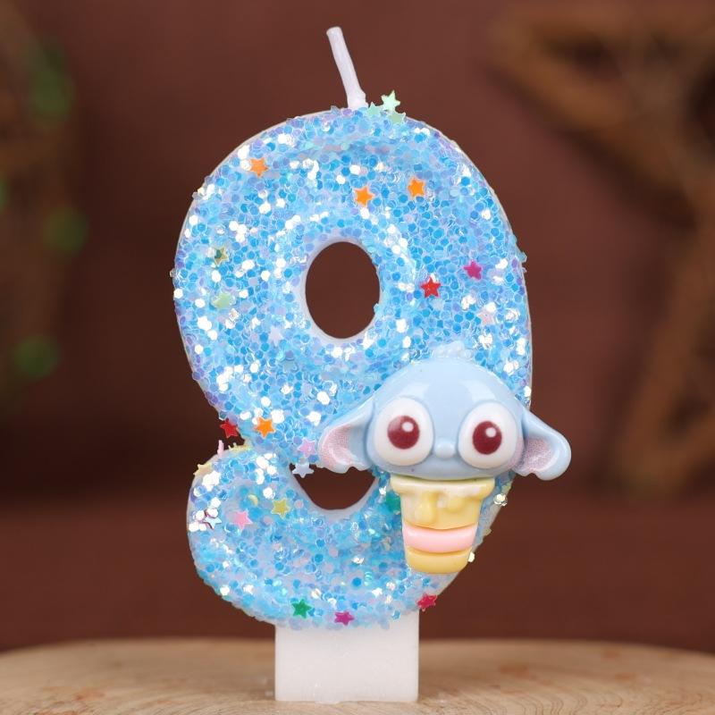 Numbers Birthday Candles Cake Party Handmade Numbers Candles Blue