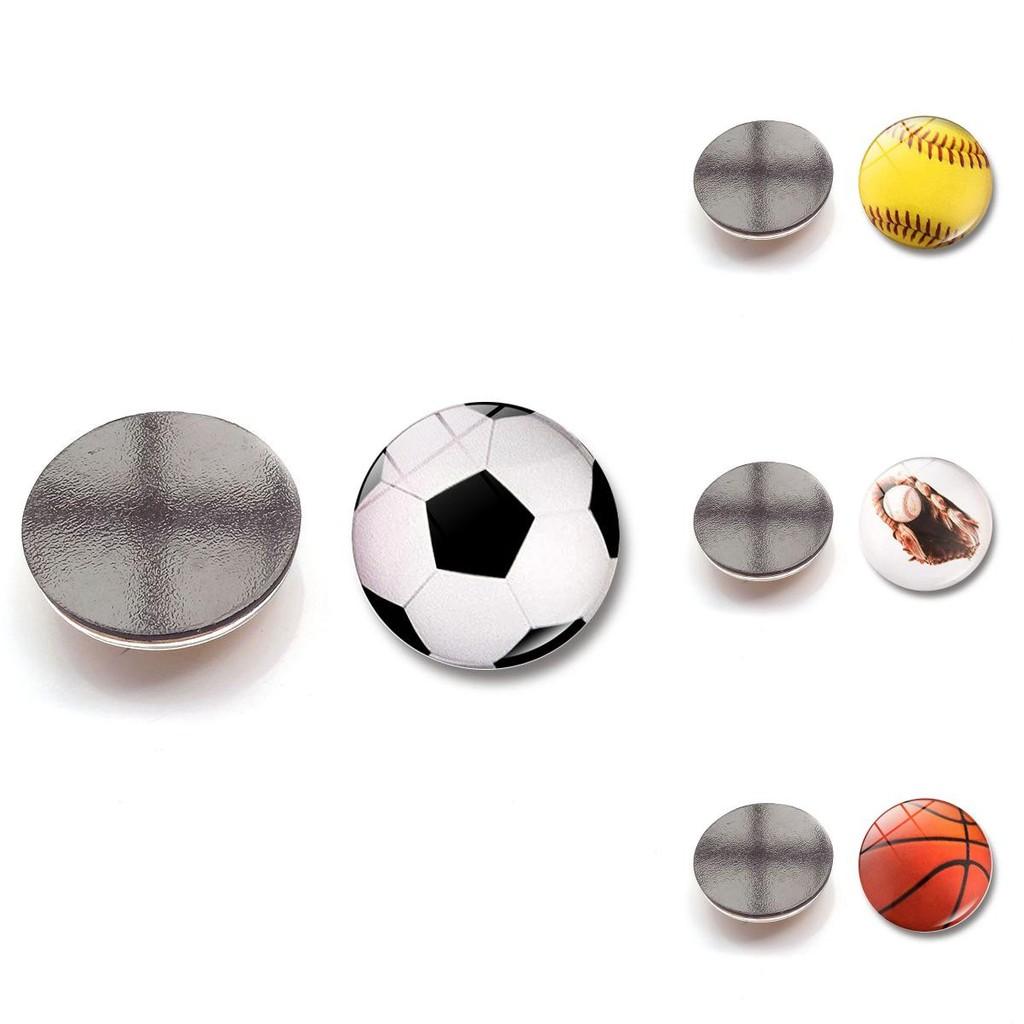Beautiful Round 25mm Crystal Glass Fridge Magnets Sports Theme Gift Idea
