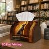 1pc, 2d Flat Printing, Tissue Box Small Statue Pattern of Sphinx In Ancient Egyptian Temples Printed Tissue Box, Suitable for Home Gatherings, Car Dec