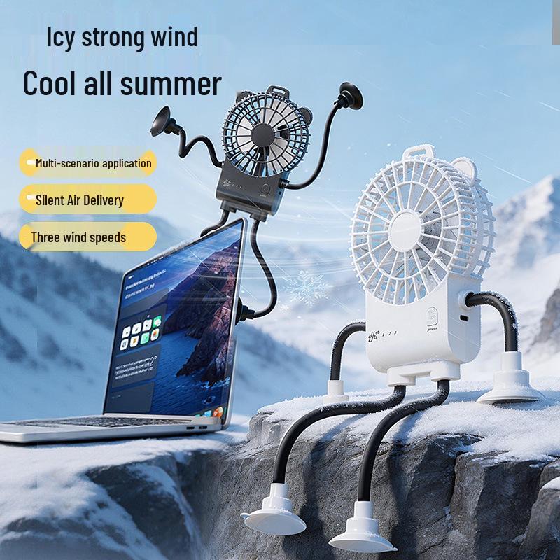 Octopus Suction Cup USB Mini Fan: Quiet, Portable, Universal for Desktop and Kitchen.