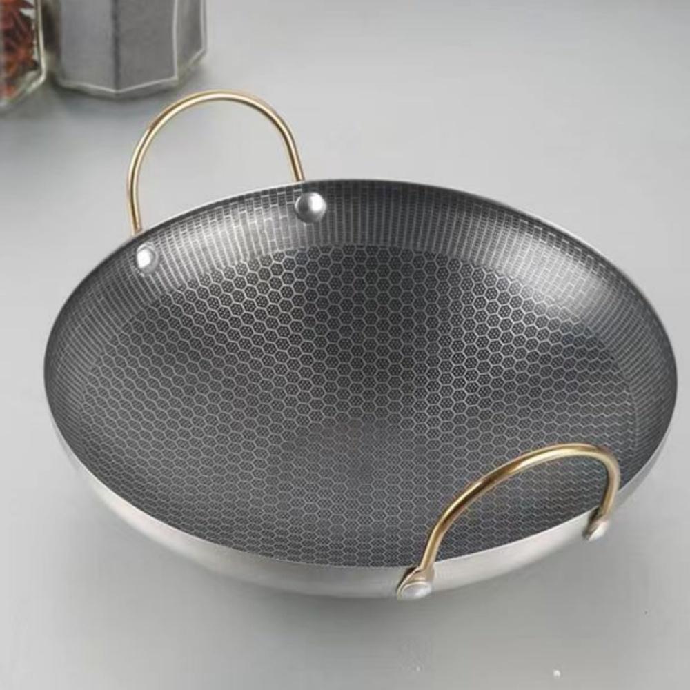 1pc thick non stick pot, dry pot, commercial double ear bar tripod, honeycomb pot, coated dry pot, small hot pot, to be shipped