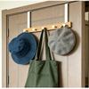 Natural Bamboo Over The Door Hooks Matte Metal Brackets Hat Hanger Clothes Rack  Kitchen Storage