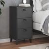 VidaXL Bedside Table, Nightstand with Drawers, Telephone Table, Bedroom Storage Furniture, Industrial, Grey 374919