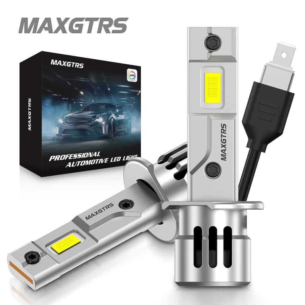 MAXGTRS 2X H1 High Power 55W Headlight Led with Fan 20000 Lumens CSP Chips white 6500K DC 9-18V Bulb