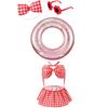 Bikini Porch Goose Outfits, Porch Goose Summer Outfits, Swimsuit with Hat Sunglasses & Swim Ring, Fit 23'' Lawn Goose Statue for Summer Outdoor Garden