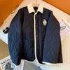 Cute Bear Embroidery Oversized Jackets Fall Winter Clothes Casual Fashion Warm Vintage Coat Tops