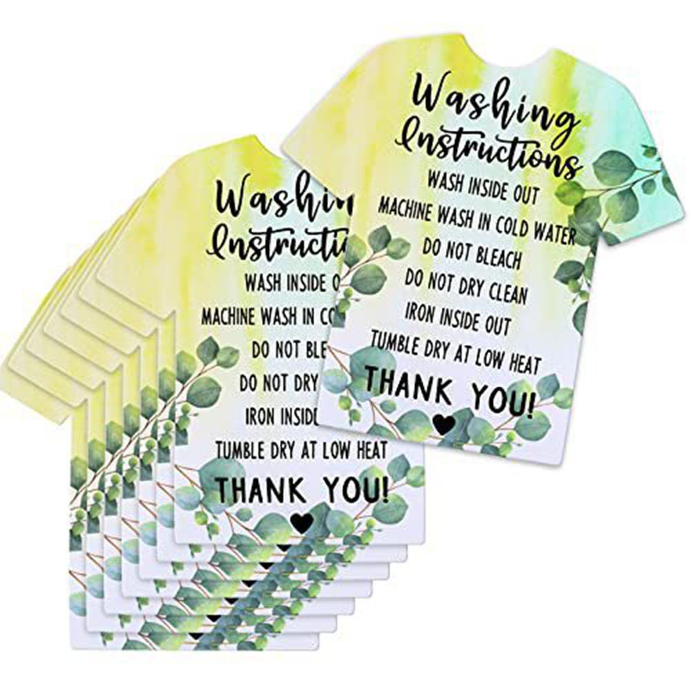 

50 шт. Карточка по уходу за рубашкой Инструкция по стирке одежды Руководство по чистке свитера Юбка Бирки из бумаги для одежды зелёный