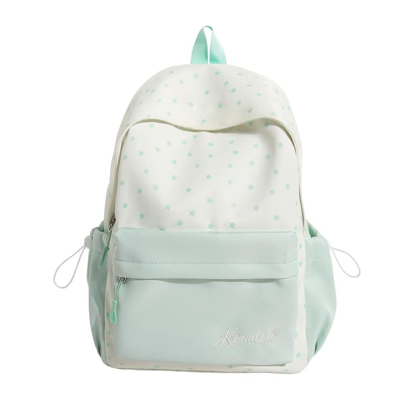 Women Star Print Nylon Backpack Cute School Bag Travel Daypack for Girls