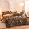 3pcs Luxurious Leopard Print Faux Fur Plush Duvet Cover Set - Ultra-Soft, Warm, and Fluffy Shaggy Design with Zipper Closure - I