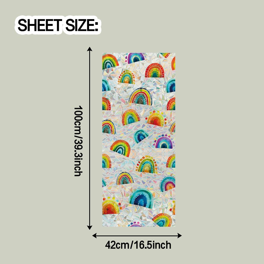 

Вырезанные лазером элементы радуги для гостиной, домашний декор, самоклеящиеся наклейки для стеклянных окон 42*100cm