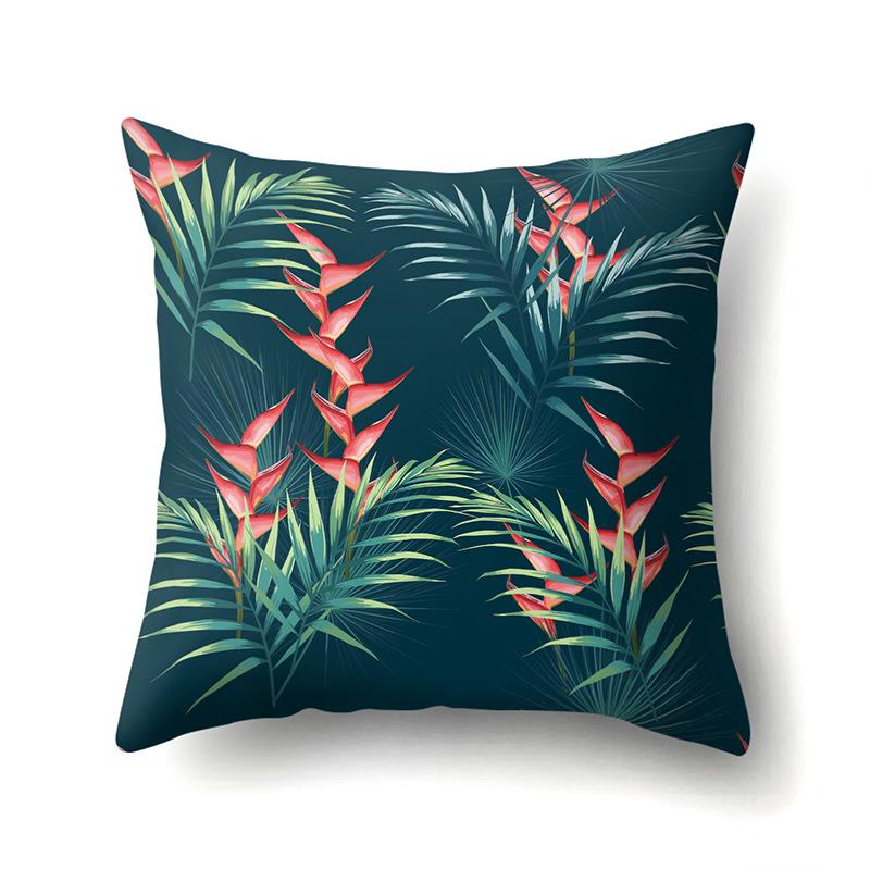 Polyester Pillowcase Plant Fresh Car Decoration Home Printed Pillowcase Sofa Cushion Cover