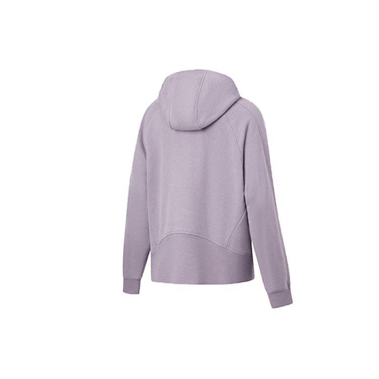 Lining Fitness Series Solid Color Casual Hooded Cardigan Long Sleeve Sweatshirt Women Sweatshirt Lobelia-Purple AWDT802-3