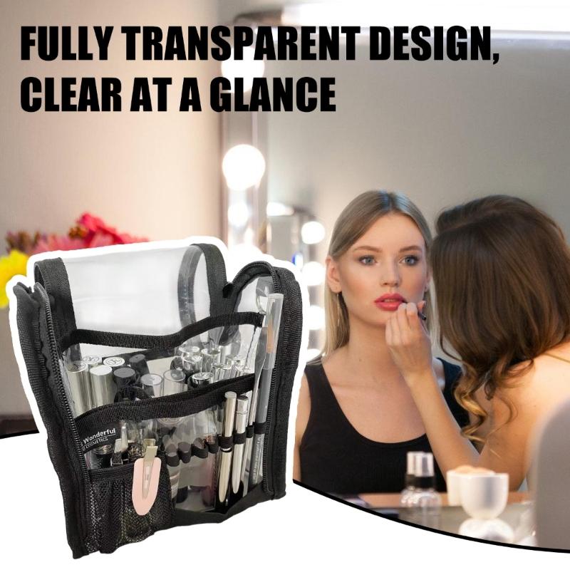 Viewable PVC Cosmetic Bag For Lip Products And Glosses Featuring Multiple Sections Simple To Transport