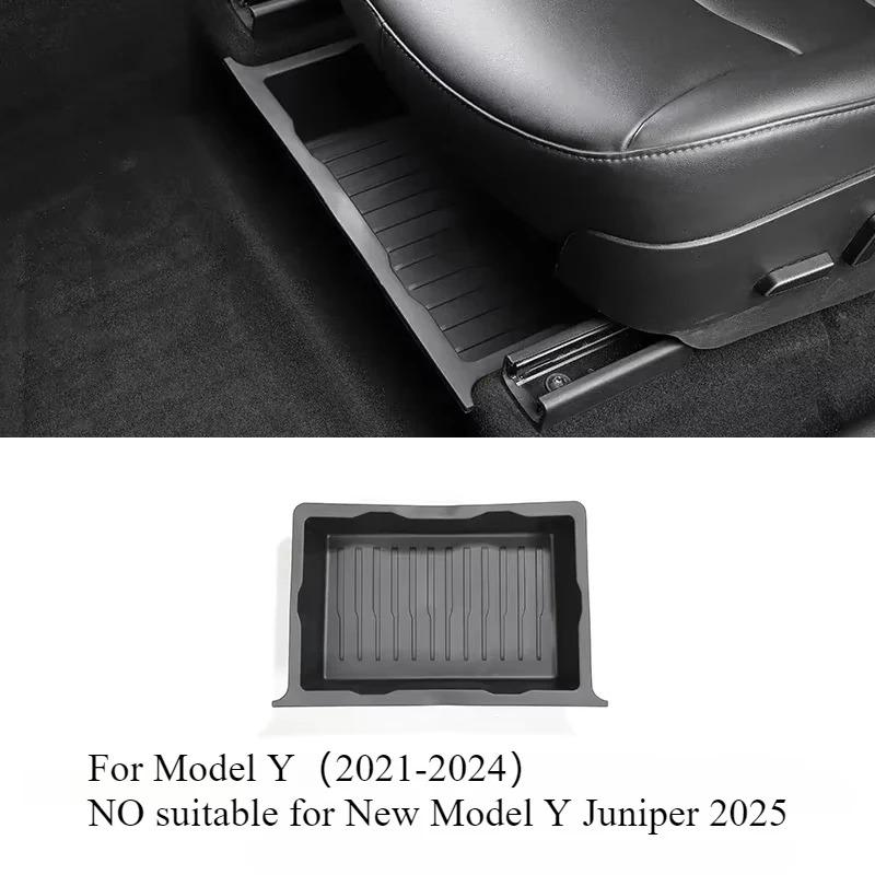 Underseat Storage Box For Tesla Model Y Environmentally Friendly Drawer TPE Storage Box Push Pull Car Interior Accessories 2024