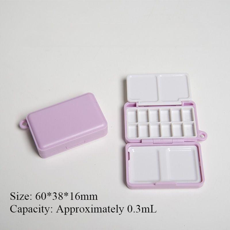 

12/24 Colors Small Portable Pigment Box Watercolor Empty Box Small Grid Painting Enthusiasts To Sketch Doodle Art Painting Tool розовый