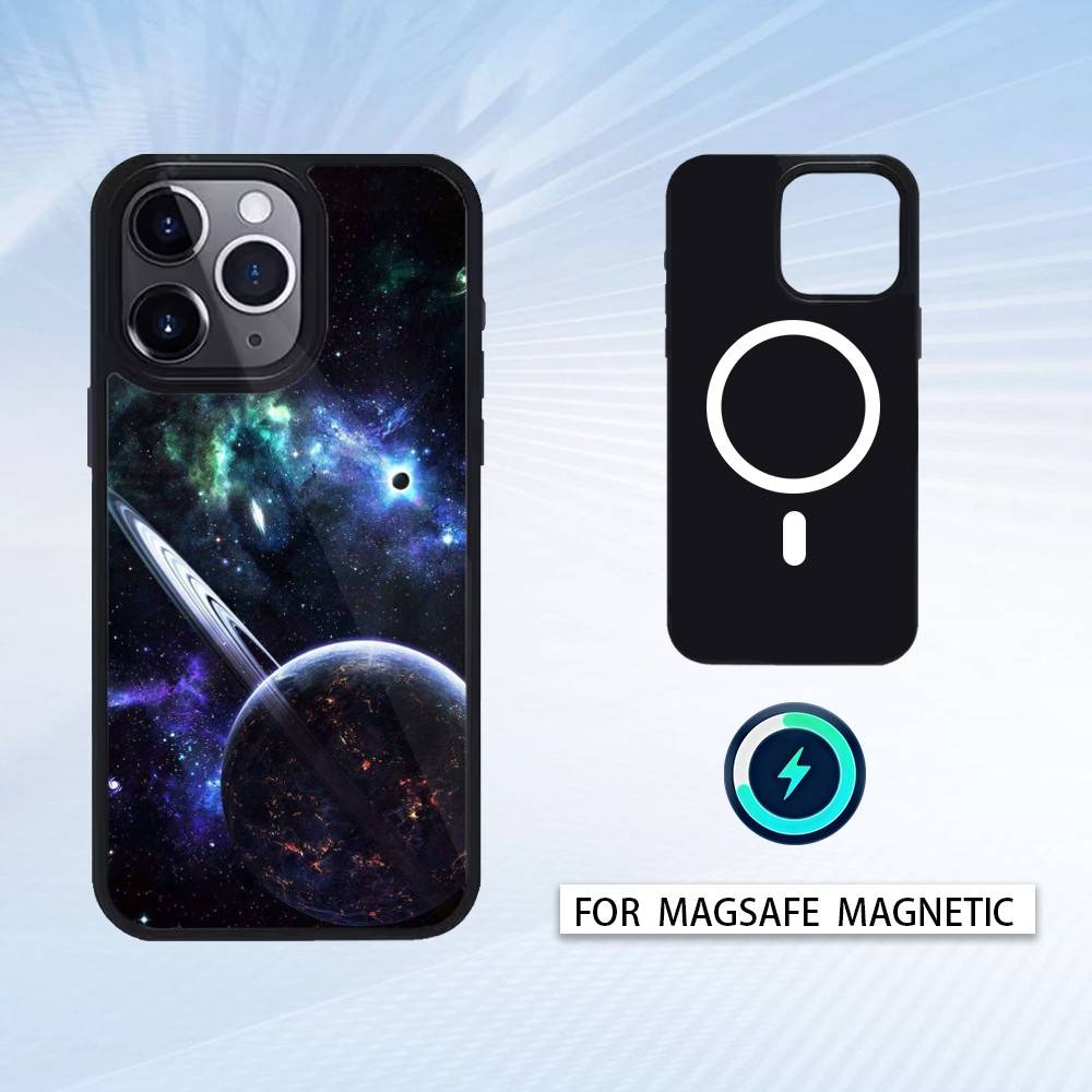 Space Galaxy Universe Phone Case For iPhone17,16,15,14,13,12,Pro,Max,Magnetic For Magsafe Wireless Charging