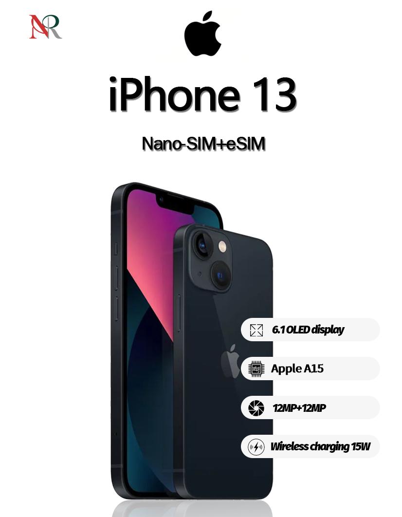 Generalüberholtes Apple iPhone 13 Smartphone mit Nano-SIM+eSIM 128GB schwarz