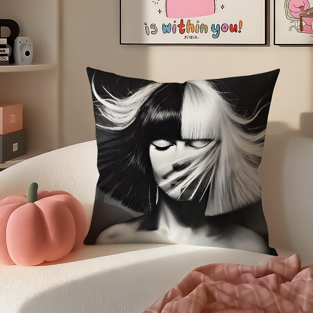Mysterious Pop Australian Singer SSia FFurler Cushion Cover Pillowcase Short Plush Invisible zipper Room Sofa Cushion Cover