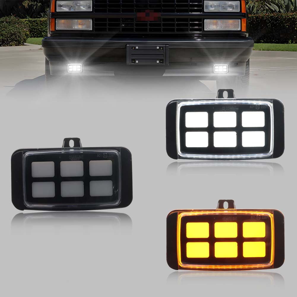 

2PCS Front Fog Lights Turn Signal Light With LED For 1988-1999 Chevrolet GMC C1500 C2500 C3500 S10 S15 K1500 K2500 K3500 Buick