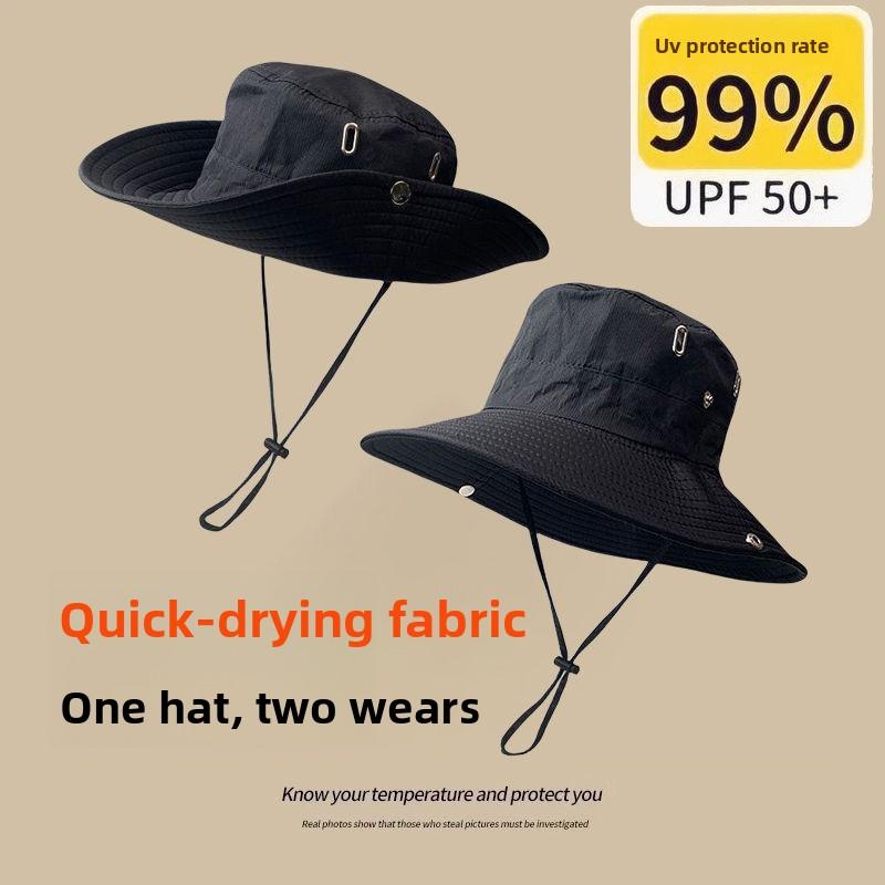 

Outdoor hiking hats for women, Japanese-style mountain climbing sun protection hats, men s western cowboy hats, travel fisherman hats, 2-pack 2-pack чорний
