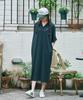 Metapeo Met Natural Collar Short Sleeve Long Dress Green