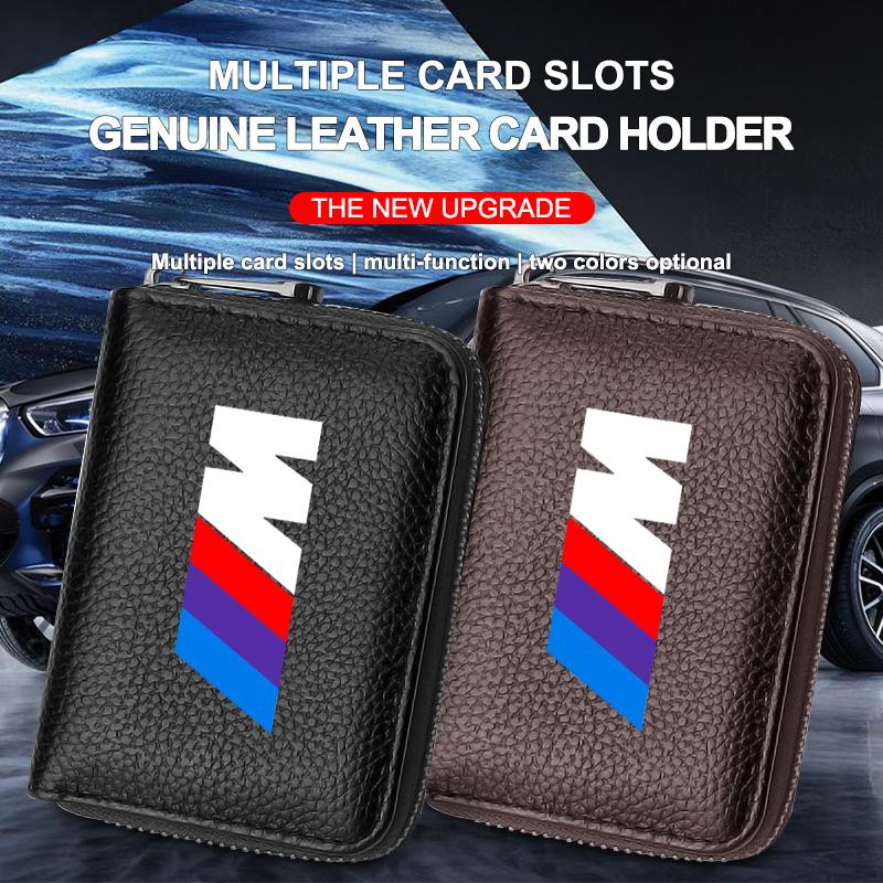 Skórzany Portfel na Dokumenty, Karty Bankowe i Prawo Jazdy, Stylizacja Samochodu Dla BMW M E34 E36 E60 E90 E46 E39 E70 F10 F20 F30 X5 X6 X1 M3 M5 M6 E71 F01 F02 F87