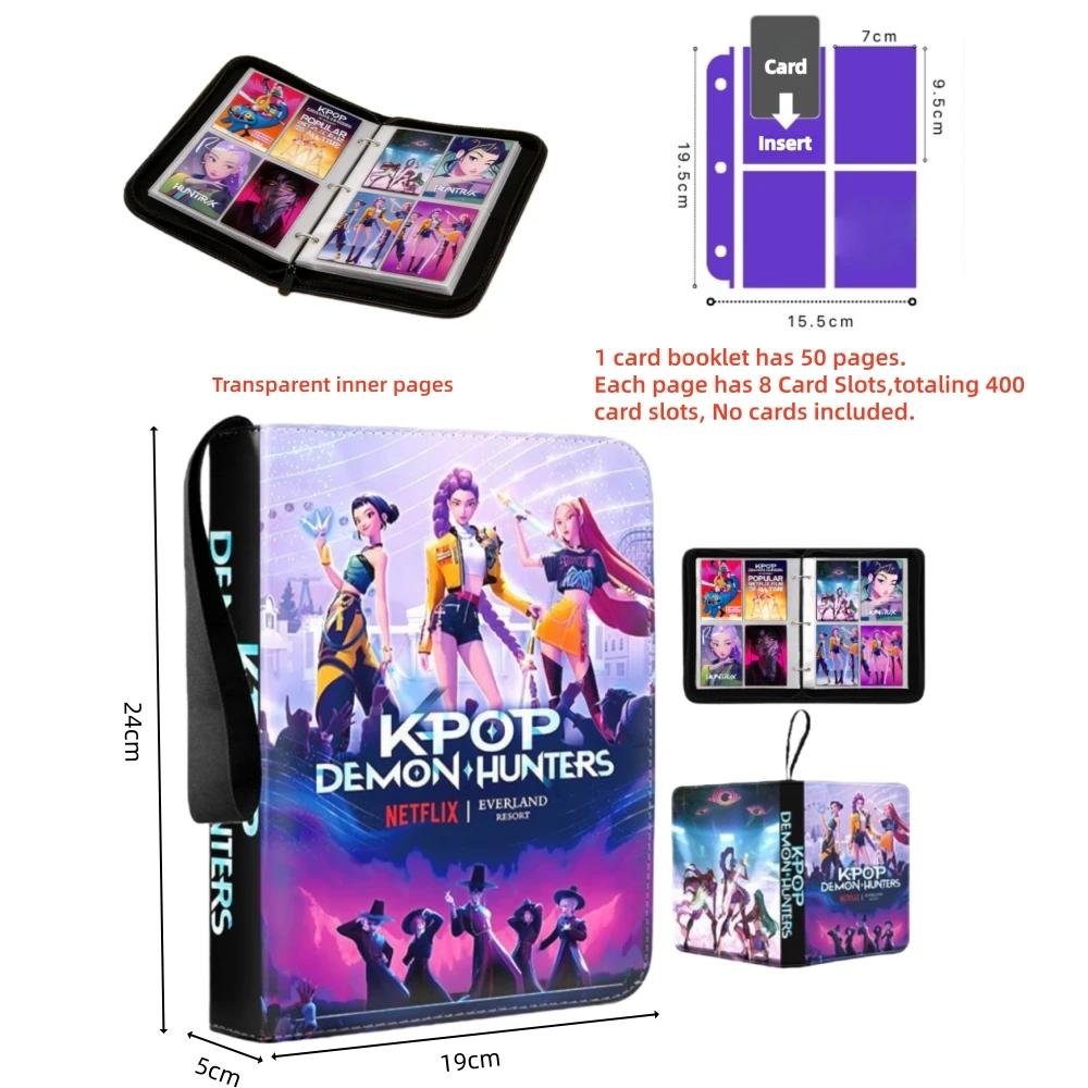 Kpop Demon Hunters Holder Binder Anime Card Protector Albums Collections Folder Rumi Mira 400Pcs Card Hold Book Kids Toys Gifts