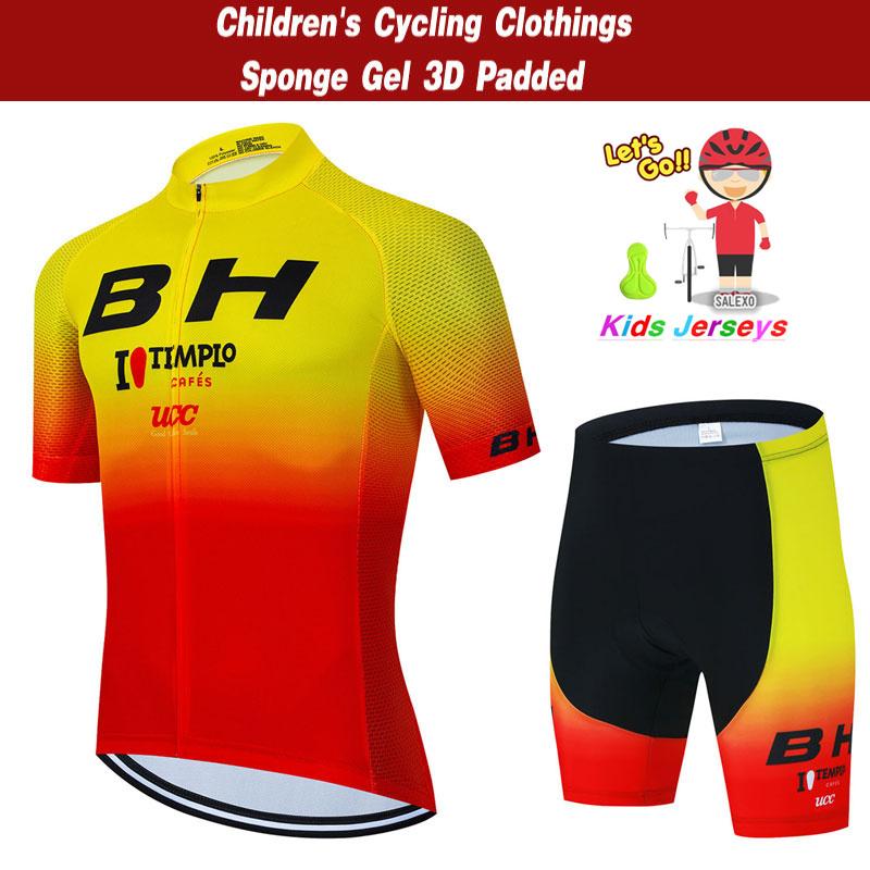 BH Kids Cycling Jersey Set Short Sleeve Children Bike Clothing Breathable Quick Dry Boys Summer Bicycle Wear Maillot Ciclismo