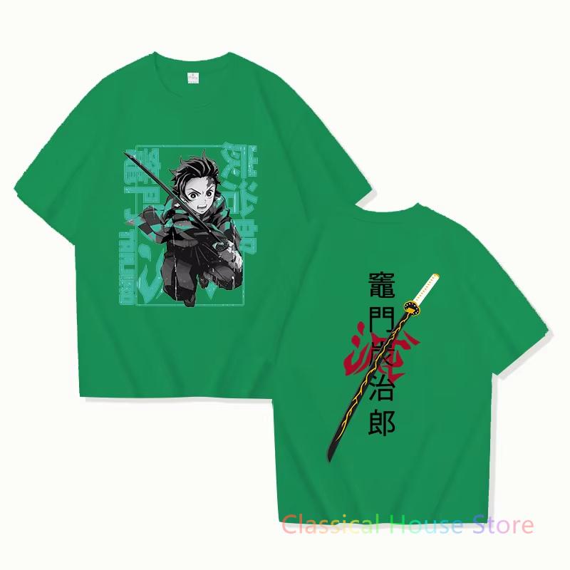Gorąca Moda Kamado Tanjirou Nadrukowane T-shirty Anime Graficzny T-shirt Kobiety Mężczyźni Casualowy Cool Letni Krótki Rękaw Oversize Top