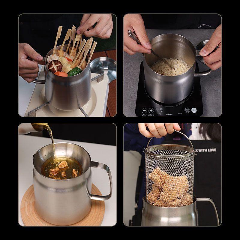 304 Stainless Steel Multifunctional Oil Pot with Filter and Storage Tank