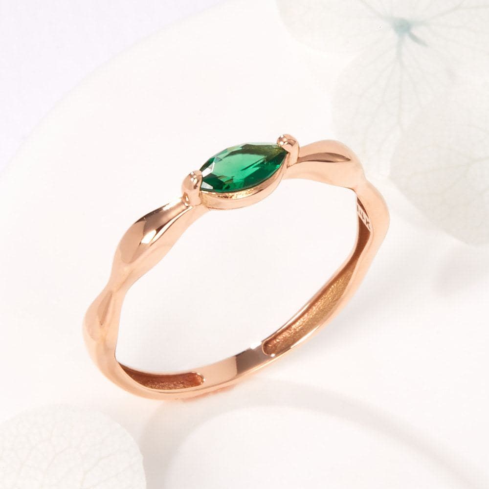 [Bnbgold] 14K/18K Volume Emerald Drop Band Ring Srs41811