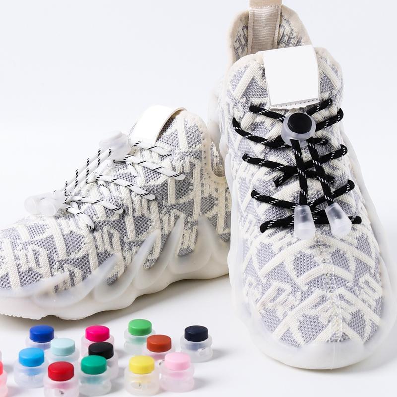 Elastic Round Lock Shoe Laces No Tie Shoelace Children's Sneakers Shoelaces Without Ties Kids Adult Laces for Shoes Shoestrings