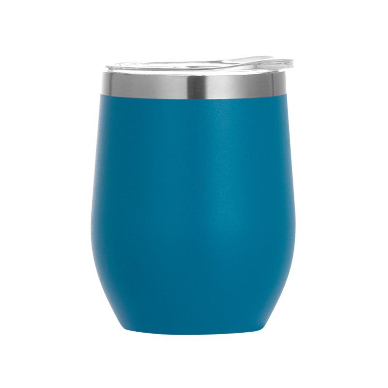 12oz isoliertes Rotweinglas aus Edelstahl, rot lackiert, mit Eierbecher-Design und individueller Logo-Option