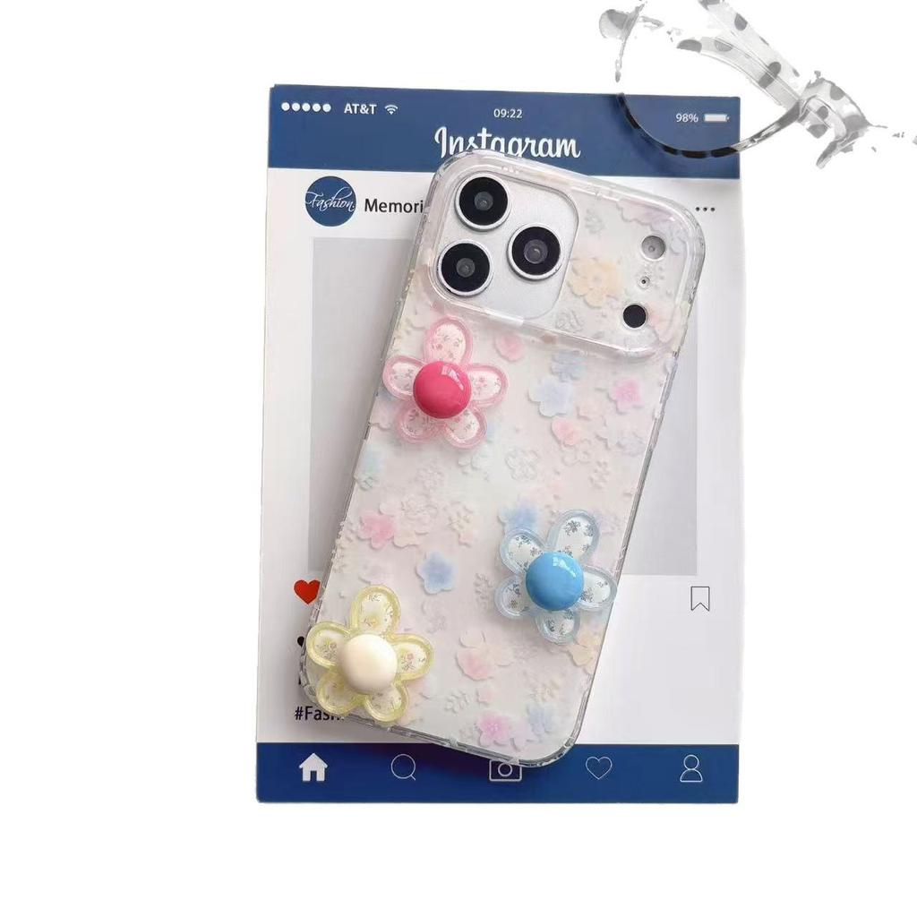 Spring Style Floral Phone Case for iPhone 17 Pro Max - 3D Double Layer Design, Ideal for Women